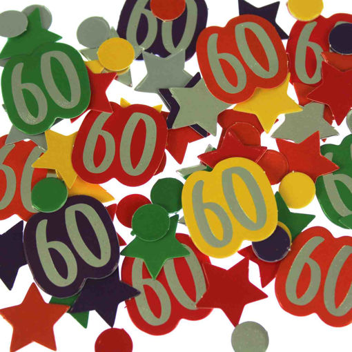 Picture of 60TH BIRTHDAY PAPER CONFETTI MULTI-COLOURED